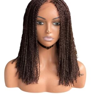 Elegant Brown Kinky Braided Wig